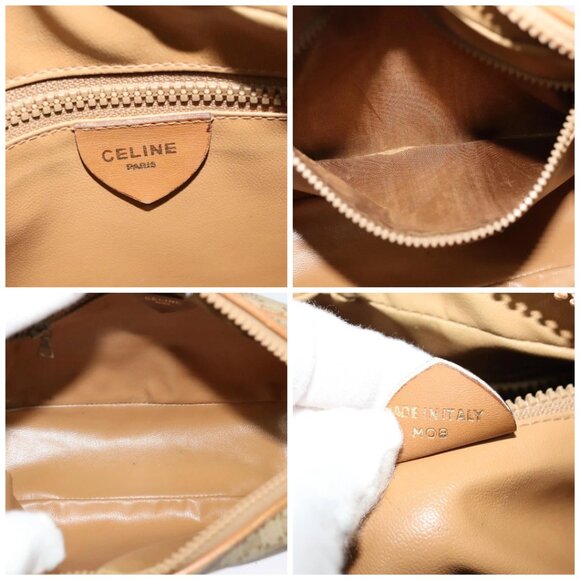 CELINE Macadam Canvas Shoulder Bag PVC Beige Gold Auth 126031 - Picture 15 of 16